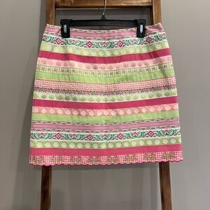 Lilly Pulitzer Pink and Green Mini Skirt